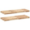  Flytende hyller 2 stk 100x30x4 cm ubehandlet heltre akasie