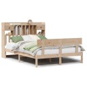  Seng med bokhylle uten madrass 140x200 cm heltre furu 8721158606211