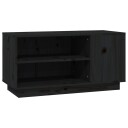 vidaXL TV-benk svart 80x35x40,5 cm heltre furu
