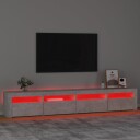  TV-benk med LED-lys betonggrå 240x35x40 cm