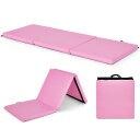 Sammenleggbar myk gulvmatte med 2 håndtak sklisikker gymnastikkmatte 180 x 60 x 5 cm rosa