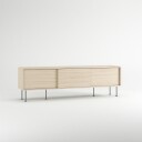 Decotique Vogue Mediabenk Med Ben 180 Cm White Pigmented Oak / Svart   TV benker og mediebenker Eikefanér Hvitpigmentert Eik   190175 308810 308810