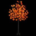 vidaXL LED-lønnetre Brun 120 cm Plast 48 LED-lys