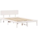 Sengestamme med hodegjerde Hvit 120 x 190 cm Heltre furu