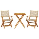  Bistrosett 3 deler beige polyrotting og heltre 3281804