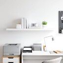 vidaXL Flytende vegghylle hvit 120x23,5x3,8 cm MDF