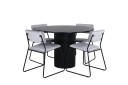 Venture Home Bianca Spisegruppe 110 cm Rund med 4 Kenth Stoler Sort