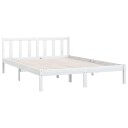 vidaXL Sengeramme hvit heltre furu 140x200 cm