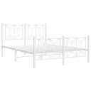  Sengeramme i metall med hode- og fotgavl hvit 135x190 cm 8721102644573