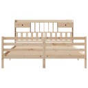  Seng med bokhylle uten madrass 180x200 cm heltre furu 8721158607317