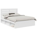  Sengestamme med hodegjerde Hvit 160 x 200 cm Massiv furu