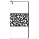vidaXL Dusjvegg 100x195 cm ESG-GLASS MED. STEINDESIGN SVART