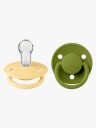 BIBS Pacifier De Lux 2 PACK Silicone Pale Butter/Wasabi Onesize