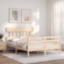 vidaXL Sengeramme med hodegavl 140x200 cm heltre