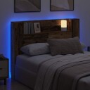  Hodegavlskap with LED Strip Lights Gammelt tre Konstruert tre