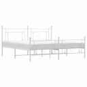 vidaXL Sengeramme i metall med hode- og fotgavl hvit 183x213 cm 8721012249448