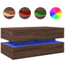  Salongbord med LED-lys brun eik 90x50x40 cm 8721012466364