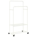 vidaXL Klesstativ med hylle med hjul med lagring Hvit 80 x 53 x 156 cm
