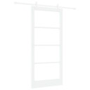 vidaXL Skyvedør med festemateriell sett Hvit 93x202 cm Solid Tre Furu
