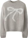 LMTD Genser   Strikk   NlfBowsta   Light Grey Melange/White Bow   LMTD   11 12 år (146 152)   Genser Grå Hvit