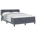  Box Spring Seng med Madrass Mørk Grå 160x200 cm Fløyel