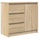  Skjenk med skuff sonoma eik 71x35x65 cm konstruert tre