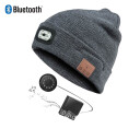 Blue Electric LED Beanie with bluetooth-headset
