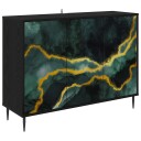 vidaXL Serviesskap WIJHE Svart eik 102 x 33 x 76 cm Konstruert tre