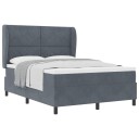  Box Spring Seng med Madrass Mørkegrå 160x200 cm Fløyel