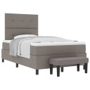  Box Spring Seng med Madrass & Benk Taupe 120x190 cm Stoff