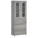 vidaXL Highboard grå sonoma 69,5x34x180 cm konstruert tre 8720845478131