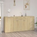 vidaXL Skjenk sonoma eik 160x36x75 cm sponplate