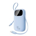 Baseus EnerFill FC31 20000mAh 45W Powerbank med Display og USB-C & Lightning Kabler - Blå