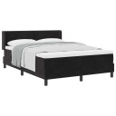  Bokspring Seng med Madrass Svart 140x190 cm Fløyel