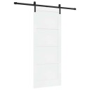 vidaXL Skyvedør med tilbehørsett hvit 83x202 cm furu