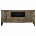  TV benk lysegrå 105x33,5x46 cm heltre mango
