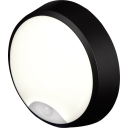 4lite Pylus Round utelys vegg med sensor sort