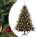 vidaXL Kunstig juletre med julekuler 180 cm 300 LED-lys Varmhvit