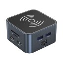Wozinsky WHBC09Y8S 12-i-1 Dokkingstasjon Trådløs lading HDMI 15 cm kabel Grå