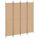 vidaXL 4-panel romdeler Beige 200 x 220 cm Stoff