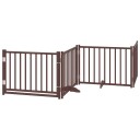 vidaXL Hundeport dør brettbar 4 paneler brun eik 320 cm heltre gran
