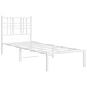  Sengeramme i metall med hodegavl hvit 75x190 cm 8721012373273