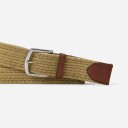 Ralph Lauren Leather-Trim Braided Belt Timber Brown