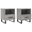 vidaXL Nattbord 2 stk grå sonoma 40x35x47,5 cm konstruert tre