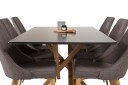 Venture Design Piazza & Leone spisegruppe Svart/grå 6 st stoler & bord 180 x 90 cm