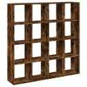 Bokhylle røkt eik 137,5x29x137,5 cm konstruert tre