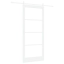 vidaXL Skyvedør med hardware-sett "ORKDAL" Hvit Solid Tre & Glass