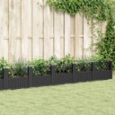 Plantekasse med plugger svart 363,5x43,5x43,5 cm PP
