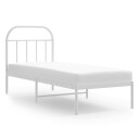 vidaXL Sengeramme i metall med hodegavl hvit 75x190 cm