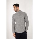 Franklin Turtle Grey Melange L Rib knit wool sweater